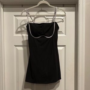 Fashion Nova Black Mini Dress with White Trim